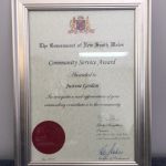 justene's award certificate